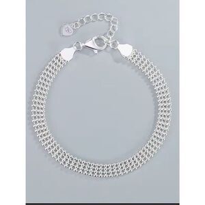 The 4 row silver beaded bracelet stamped 925